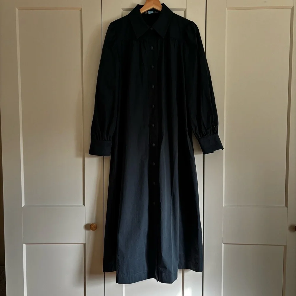 Tory Burch Blue Cotton Artist Dress 8 - Picture 9 of 9